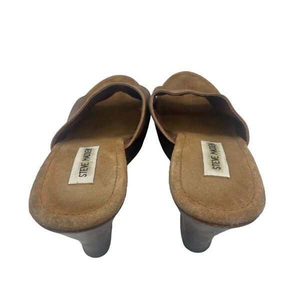 Steve Madden  "Lounge" Leather and Wood Platform Sz 9 1/2 B - Picture 8 of 10